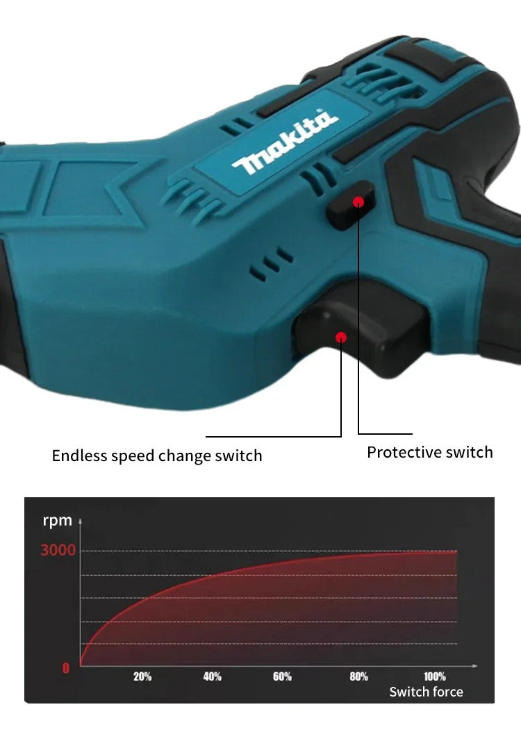 Makita - Serra Sabre sem Fio e sem Escovas, Ferramenta Elétrica, Portátil, para Madeira, Tubos de Metal, Motosserra para Corte, 18V, ML-505