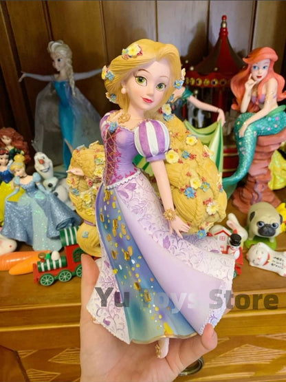 2025 20cm Disney Personagem Frozen Elsa Anna Branca de Neve Rapunzel Boneco de Resina Anime Decoração Modelo Coleção Menina Brinquedos Presente Infantil