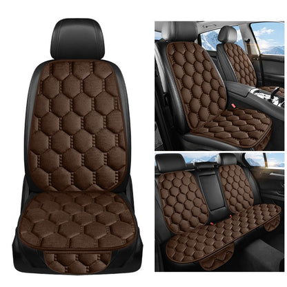 Car seat cushion three piece set, single seat, single piece, winter plush backrest, no binding, anti slip, cold resistant pad