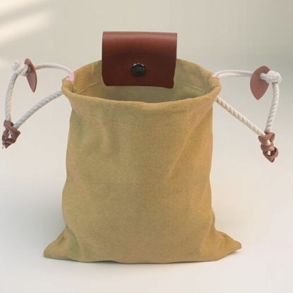Multipurpose Collapsible Canvas Foraging Bag Berry Mushroom Picker Drawstring for Camping Hiking Beachcombing Outdoor Gear