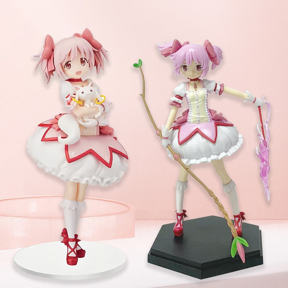 Puella Magi Madoka Magica Kaname Madoka Modelos de Personagens de Anime Estatuetas Enfeites de Mesa Requintada Coleção de Brinquedos Presentes Otaku