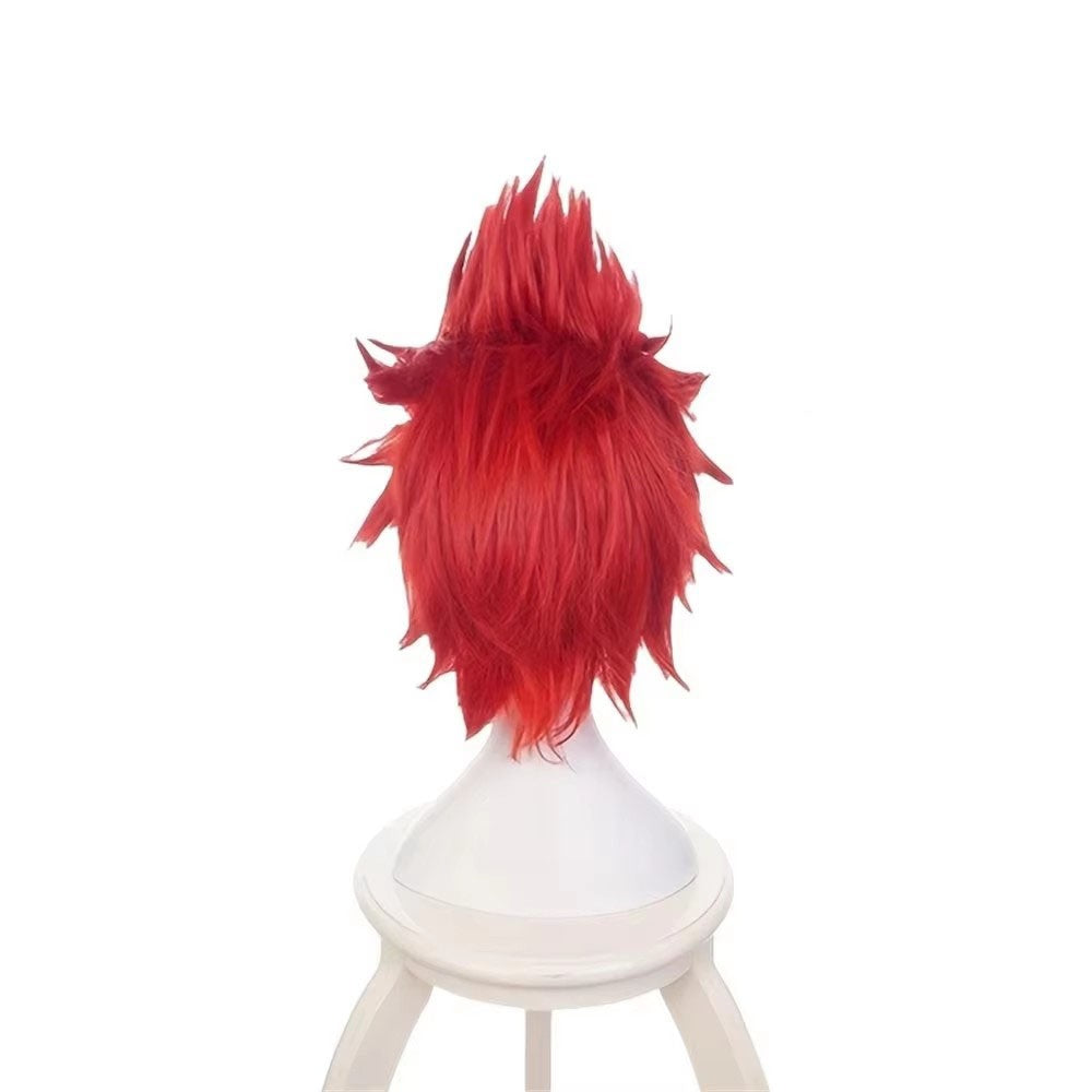 Anime Cosplay Kirishima Eijiro Peruca Curta Lisa Vermelha Cabelo Sintético Peluca Para Frieren Festival Adereços de RPG