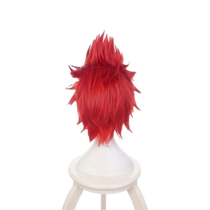 Anime Cosplay Kirishima Eijiro Peruca Curta Lisa Vermelha Cabelo Sintético Peluca Para Frieren Festival Adereços de RPG