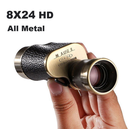 Monocular Potente Russo 8X24 Estrutura de Metal Telescópio Profissional Portátil Militar Telescópio Lente Totalmente Óptica Para Acampamento