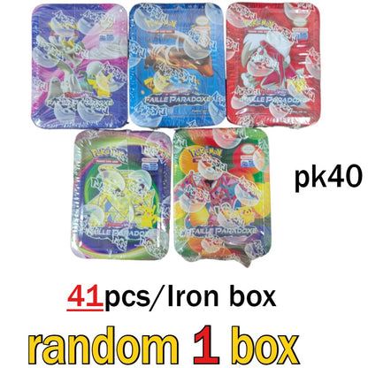 Hot 41/42/48/68/118/210 Caixa de Ferro Pok é mon Pikachu Trading Game Card PTCG Mewtwo Sylveen Série de Brinquedos Anime Battle Card