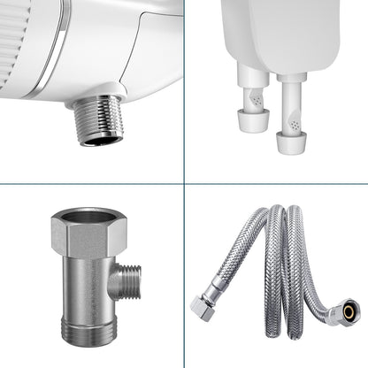 SAMODRA Bidet Acoplável Não Elétrico para Vaso Sanitário, Bico Duplo, Pressão da Água Ajustável com Entrada de Latão