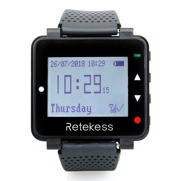 RETEKESS Sistema de Chamada Sem Fio para Garçons de Narguilé Pager de Restaurante com Receptor de Relógio T128 Botão de Chamada T117 Atendimento ao Cliente para Cafés