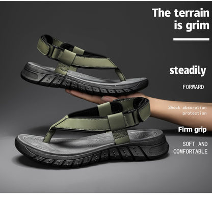 Men's simple casual sandals summer outdoor anti slip wear-resisting comfort beach shoes breathable fashion male walking slippers