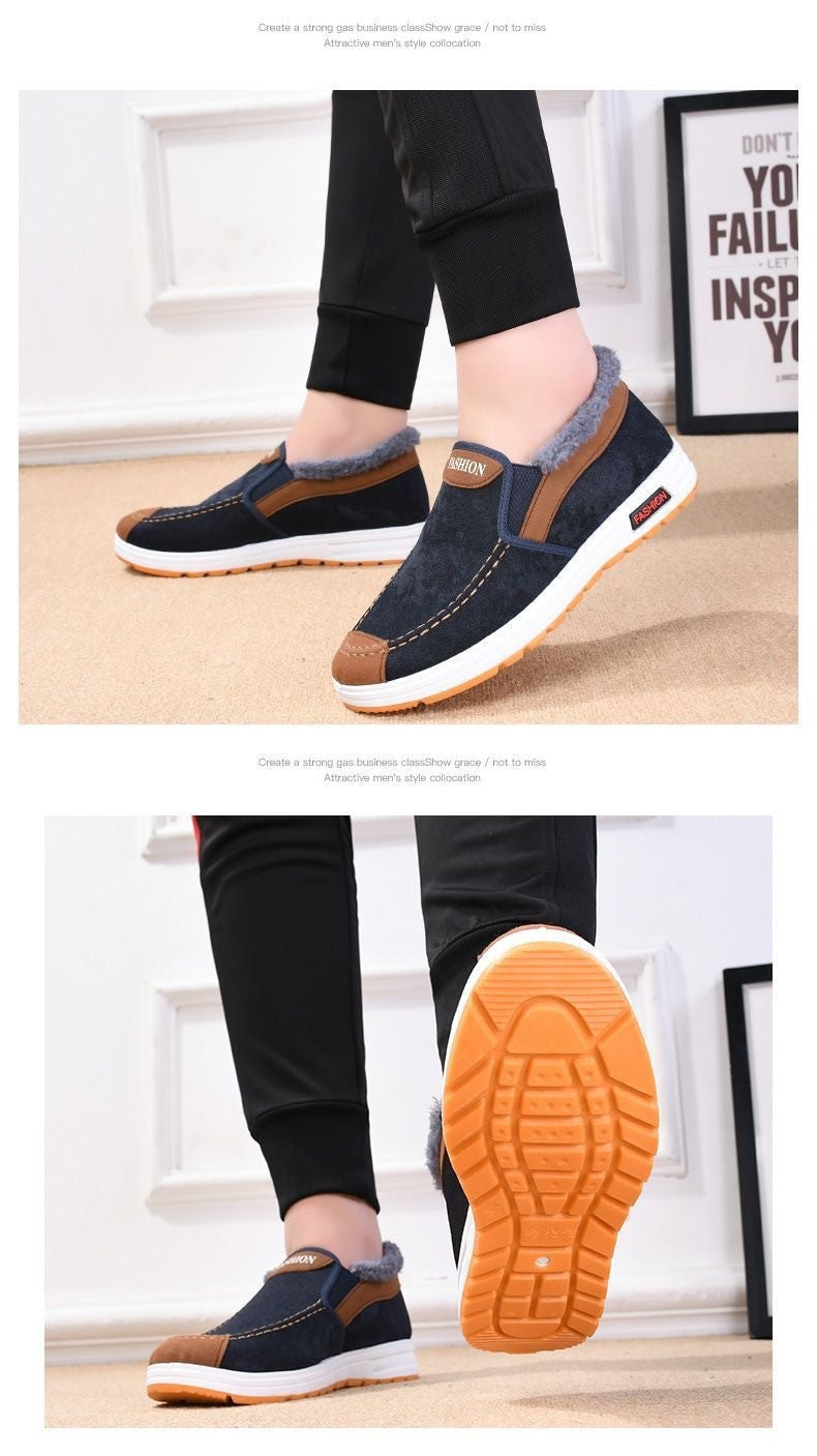 Casual Sneakers 2025 Autumn New Arrival Men's Winter Warm Cotton Shoes Fashion Plush Comfortable Slip on Men Sports Casual Shoes