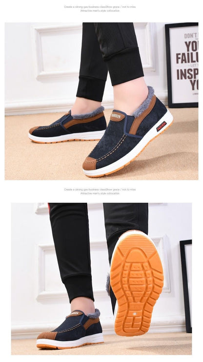 Casual Sneakers 2025 Autumn New Arrival Men's Winter Warm Cotton Shoes Fashion Plush Comfortable Slip on Men Sports Casual Shoes