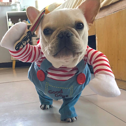Fantasia de Cosplay de Cachorro para Cães e Gatos Pequenos, Médios e Grandes, Roupinhas de Festa de Halloween, Jaqueta Fofa para Cães, Roupas para Pets Labrador Bulldog