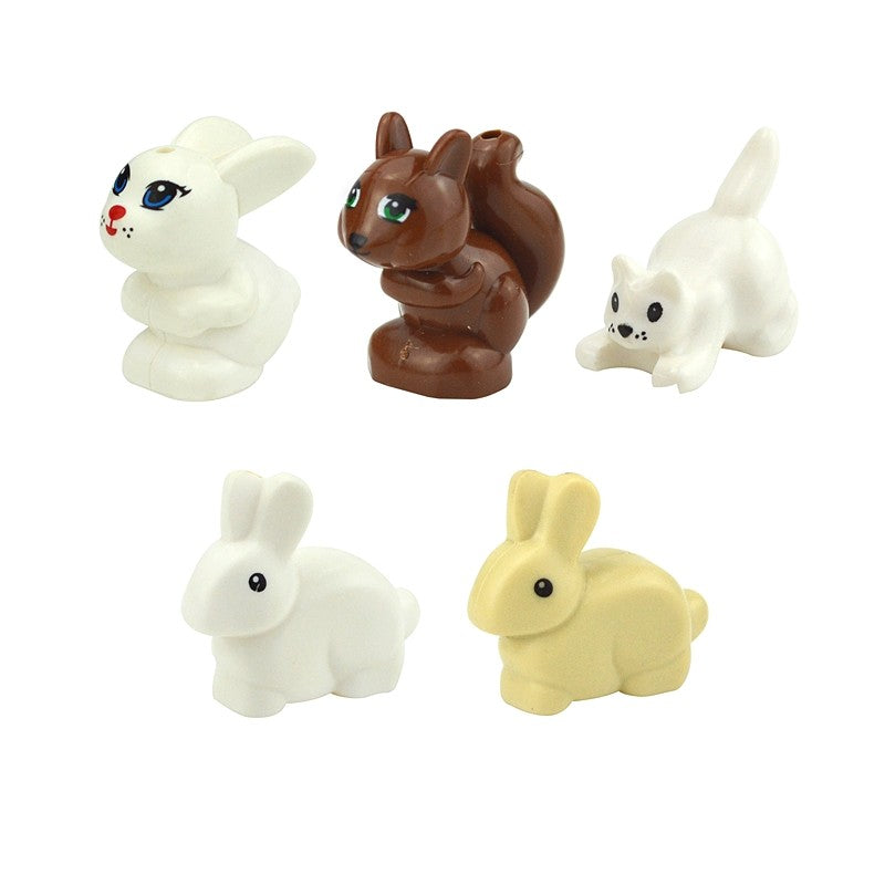 Creative DIY Model cute little Animal MOC Brick Building Blocks Pet Zoo Dog Duck Tortoise Penguin Cat Pig Bird Rabbit Toys