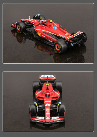 Bburago 1:43 Ferrari SF24 F1 Modelo de Carro 2024 Temporada 16# Leclerc 55# Sainz Veículo de Luxo em Liga de Metal Fundido Fórmula de Corrida Brinquedo Presente