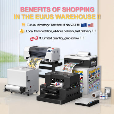 US/EU Stock A3 XP600 DTF Printer Machine A3 UV Sticker Printer DTF Printer Direct to Film Print DTF Printer A4 T-Shirt Printer