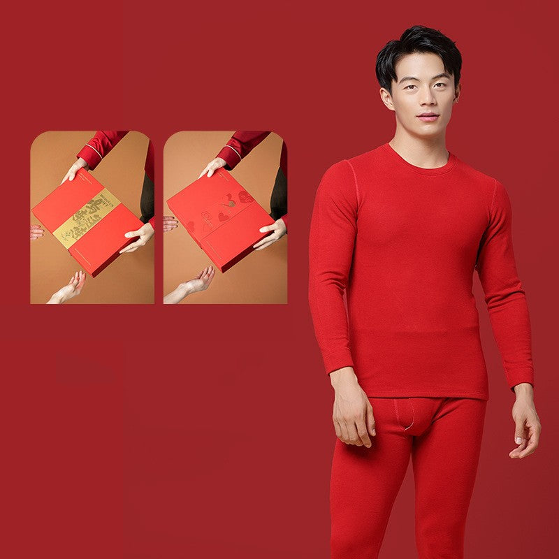 6760 Autumn Winter Keep Warm Slim Underwear Tops Pants For Men Good Quality Mulberry Silk Fleece Thicken Simple Male Sets Gift