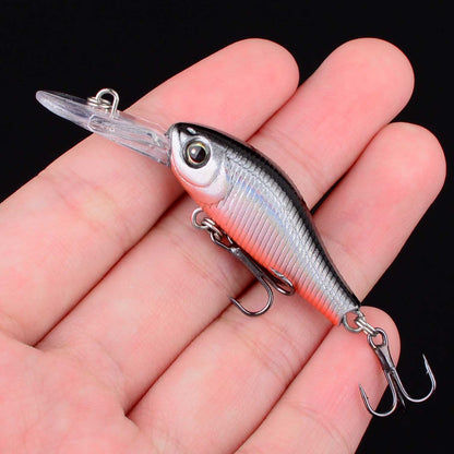 1 Isca Artificial Flutuante Mini Minnow Crank Wobbler Jerkbait Rígida para Pesca de Robalo em Água Doce e Salgada