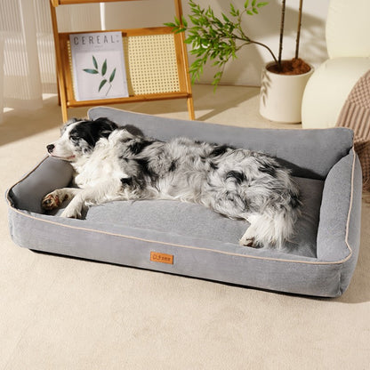 Cama de Cachorro de Inverno, Sofá Impermeável para Cães de Porte Médio, Cama de Espuma para Animais de Estimação com Capa Removível Lavável e Fundo Antiderrapante