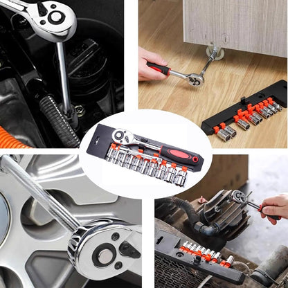 Ferramentas Manuais Combinadas, Conjunto Completo de Ferramentas para Reparação Automotiva, Suporte de Soquete para Chave Catraca Rápida para Modificação de Motocicletas