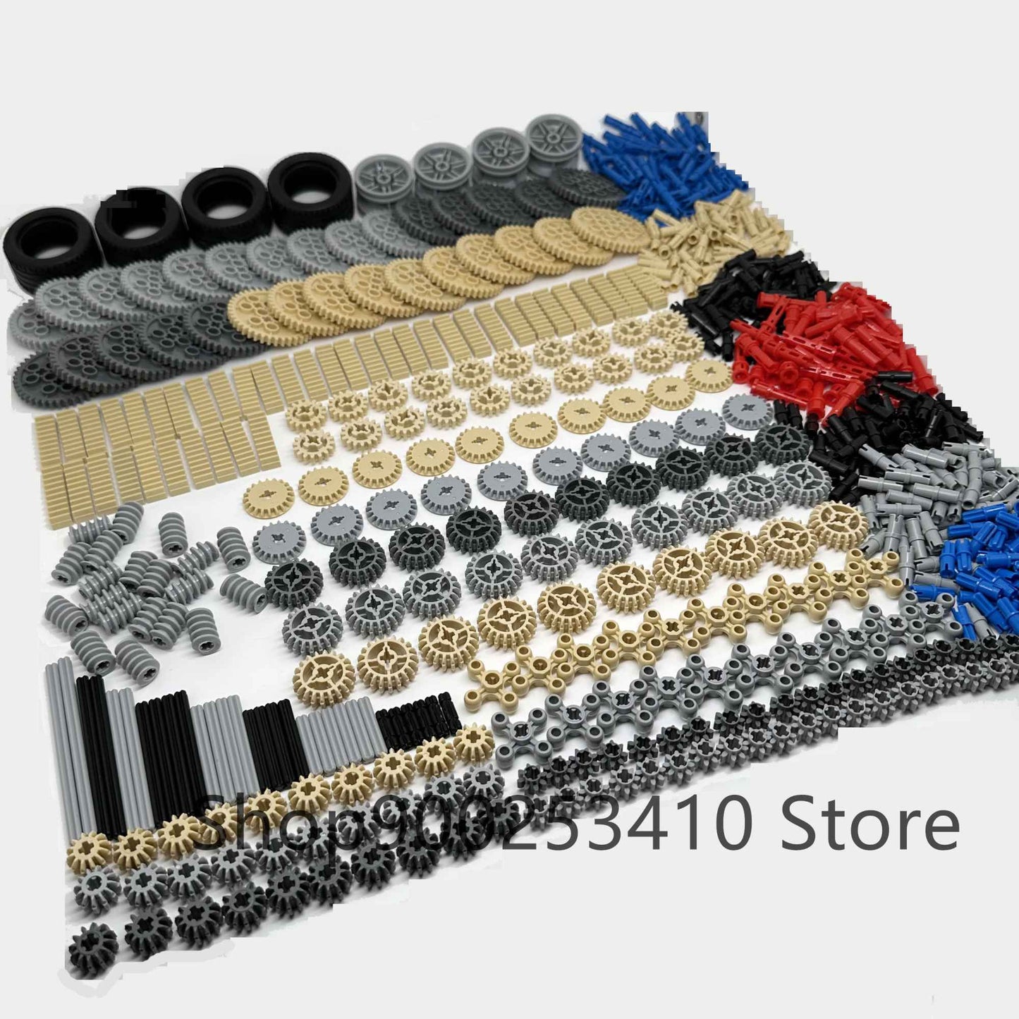 Blocos de Montar de Plástico de Alta Tecnologia, Pneus de Carro, Engrenagens, Eixos Transversais, Vigas, Peças DIY, Conjunto de Tecnologia MOC a Granel, Brinquedos