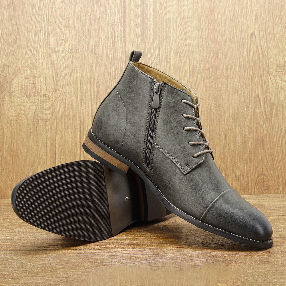 Botas Masculinas Confortáveis Moda 2025 Botas de Couro de Marca