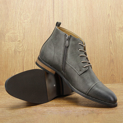 Botas Masculinas Confortáveis Moda 2025 Botas de Couro de Marca