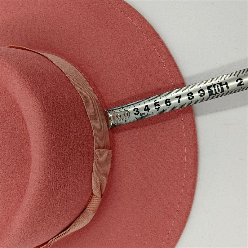 Chapéu Fedora unissex de inverno, superfície circular côncava e convexa, chapéu de jazz de feltro liso, elegante para homens e mulheres.