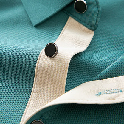 BROWON New Collection 2025 Golf Shirts Mens Short Sleeve Solid Color Turn Down Collar Business Plain Shirt for Man