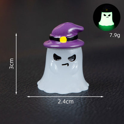 6Pcs Halloween Micro Landscape Miniature Figurines Resin Craft Mini Fairy Garden Ornaments Pumpkin Ghost Owl Home Decor