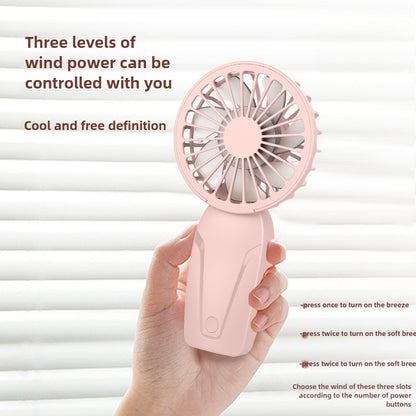 Portable Handheld Small Fan ABS Lightweight Cute Appearance USB Rechargeable Mini Fan for On Go Cooling Portable Mini Pocket Fan