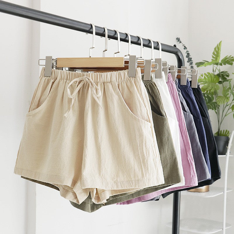 Summer Women Cotton Linen Shorts High Waist Shorts Short Pants Women Fashion Casual Sports Shorts Female S-3XL