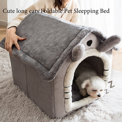 Casas de Inverno Dobráveis para Cães de Pequeno a Médio Porte e Gatos, Camas, Cestas para Filhotes em Maternidade, Tapete Macio, Aconchegante e Quente, Abrigo para Animais de Estimação