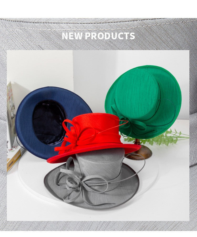 Moda Luxo Moda Pena Chapéu Chá Igreja Elegante Fotografia Cartola Feminina Banquete Fascinator Chapéus Formais de Casamento