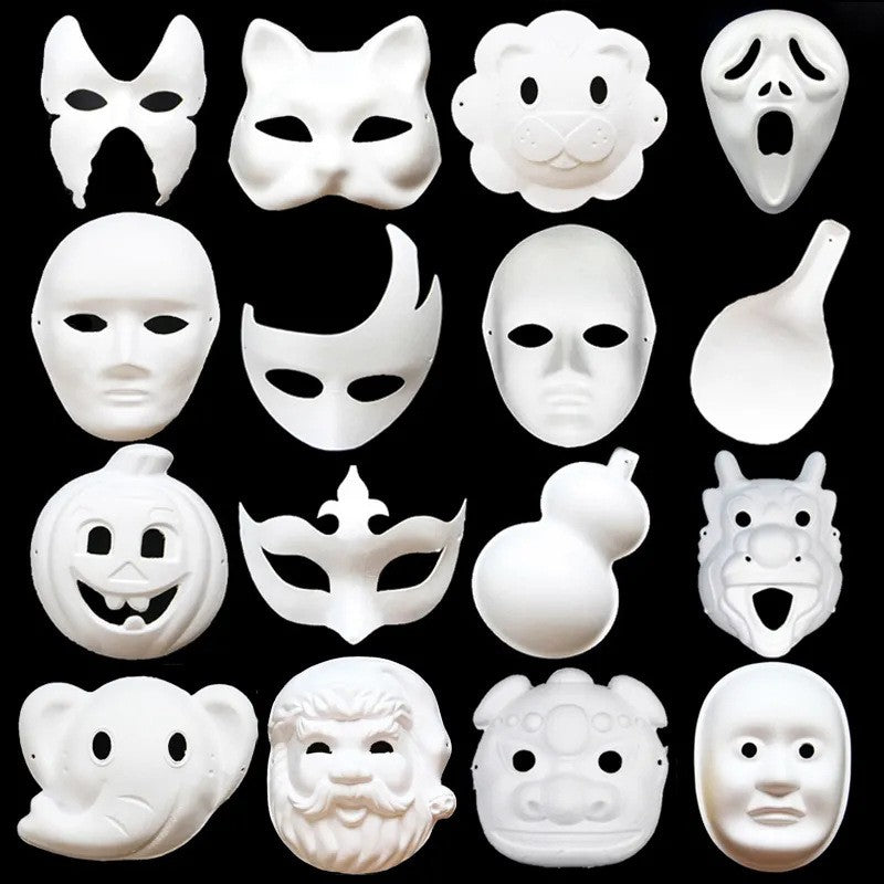 Costume Party Mask 12 Styles Party Mask Decoration White Paper Mask Paper Masquerade Party Accessory For Decoration Draw