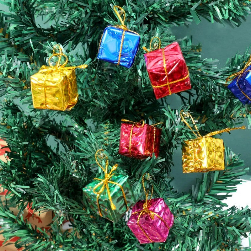 12/240x Christmas Foam Gifts Boxes Xmas Tree Hanging Pendants Colorful Candy Boxes Home Festival Party DIY Decoration Supplies