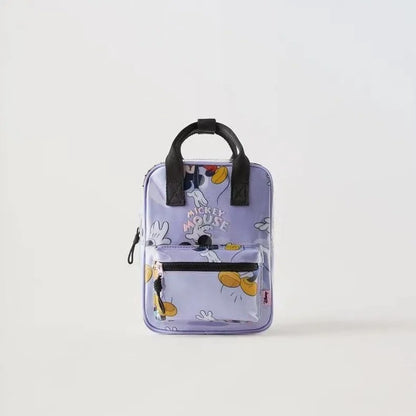Kids Disney Minnie Mouse Doodle Print Children's Mickey Backpack Casual Large Capacity Shoulder Bag Preschool Backpack