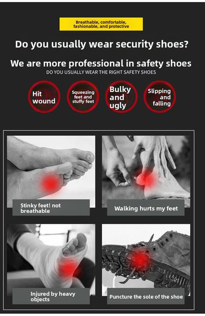 High Quality Safety Shoes for Men Woman Autumn Winter Thickened Warm Boots Woman Sneakers Anti-smashing Steel Toe Cap Puncture