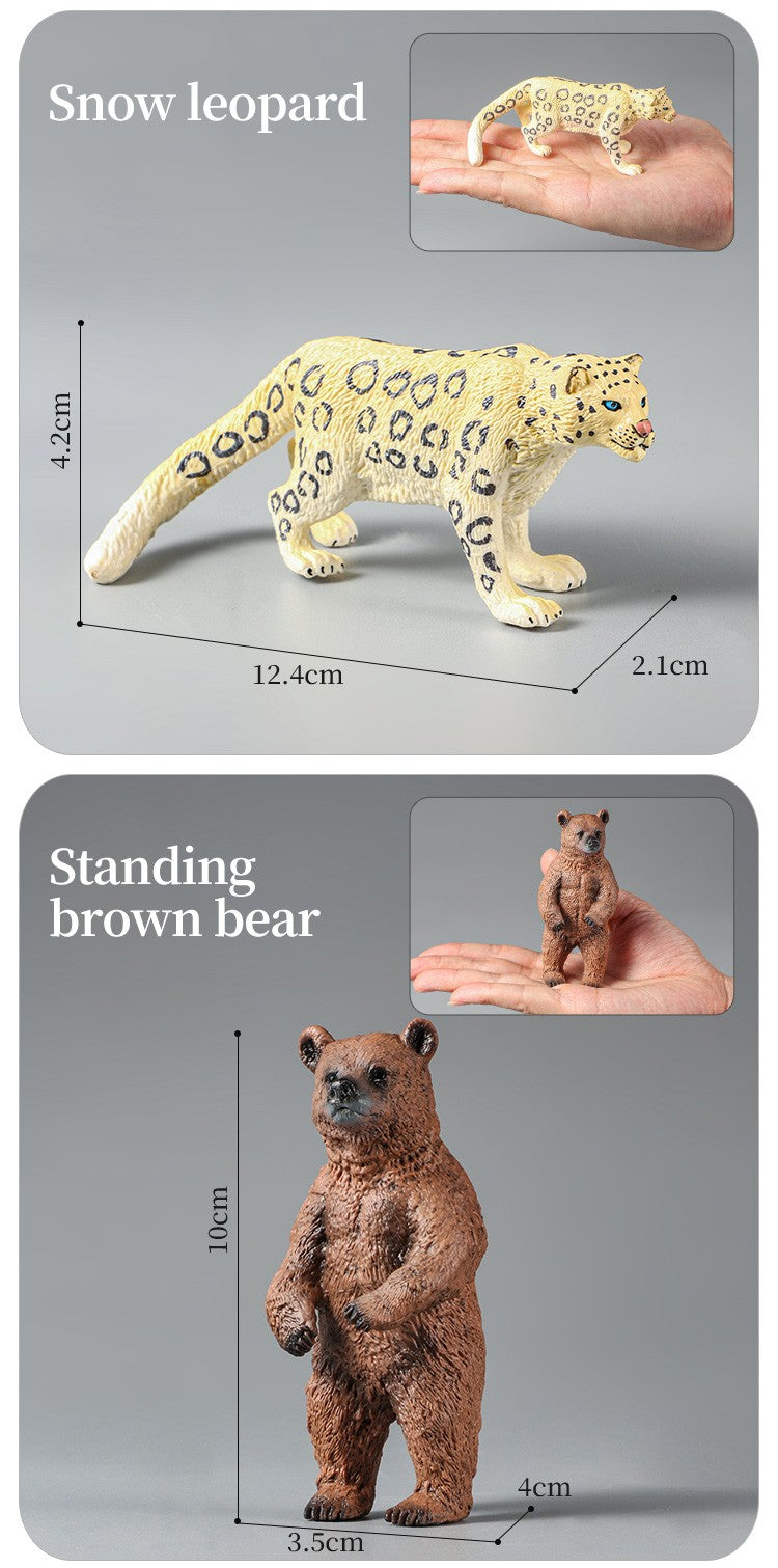 Conjunto de Brinquedos Montessori de Animais Selvagens - Leão Elefante Antílope Miniaturas de Animais Figuras de Ação Zoológico Presente Educacional para Crianças