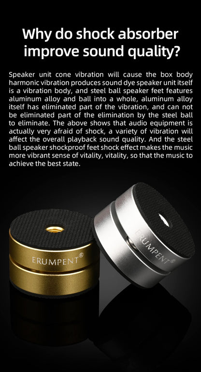 4PCS High Quality Audiophile Shock Damping Pad Steel Ball Stand Feet Speaker Stabilizer CD Amplifier Spikes Stand Feet Pad