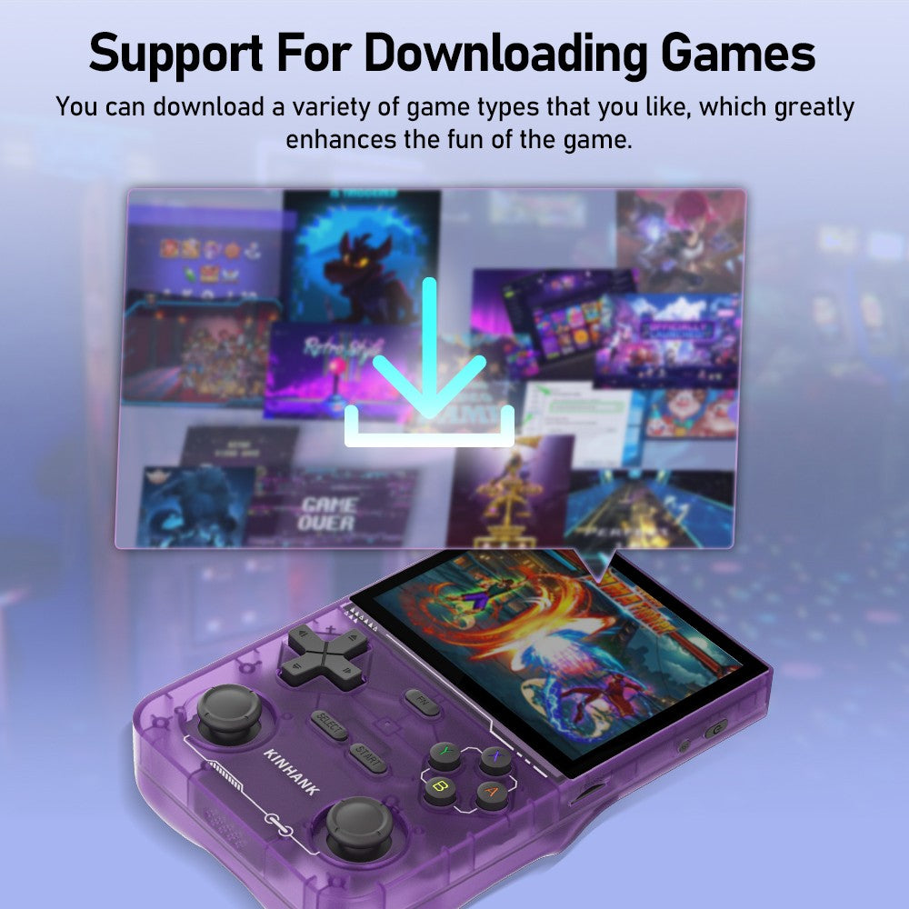 KINHANK Open Source K36 Retro Handheld Video Game Console 16000 Games Emulator for PS1/PSP/DC/N64/SS 500nit 3.5 Inch IPS Screen