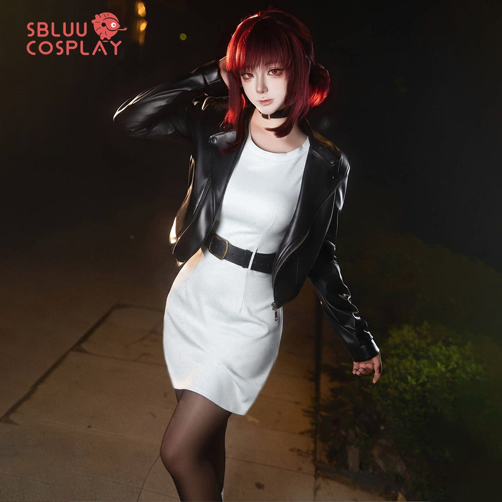 SBluuCosplay Tayama Yamada Cosplay Costume Smoking Behind the Supermarket PU Coat Dress Halloween Carnival Party Suit