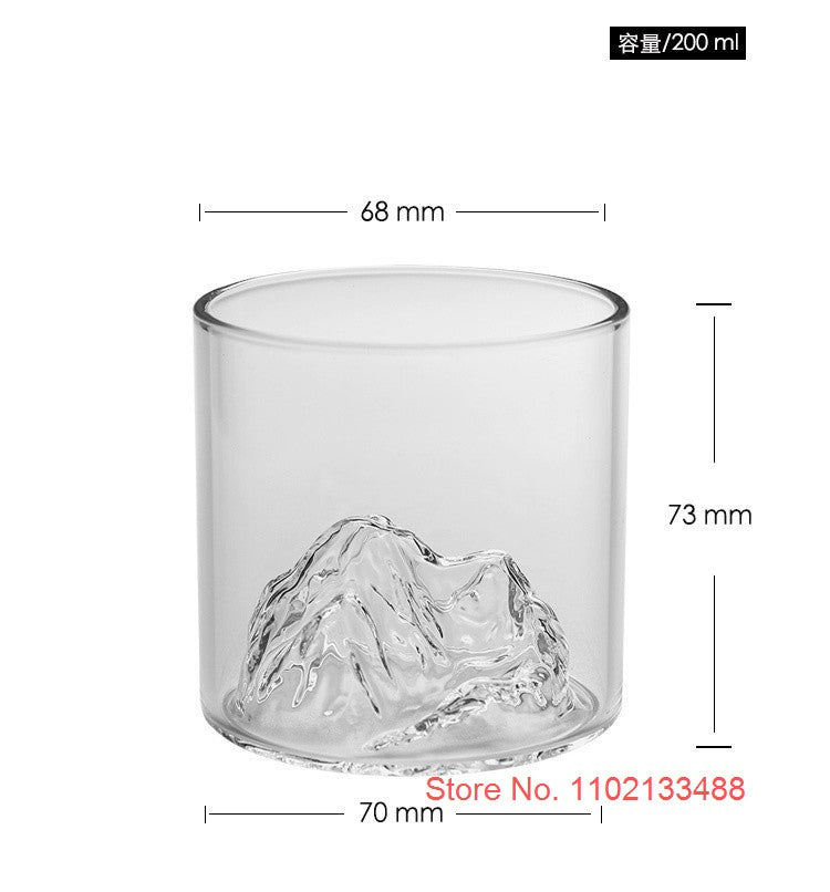 Copo de Uísque Japonês de Gelo para Uísque Puro Copos de Uísque de Montanha 3D Caixa de Presente de Madeira Taça de Conhaque Copo de Vodca Copo de Vinho