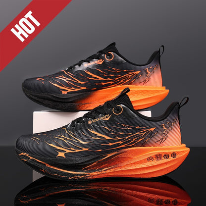 Fluorescence  Running Shoes Carbon Board Marathon Men Sports Lightweight Women's Comfortable Athletic Nonskid Sneakers Casual