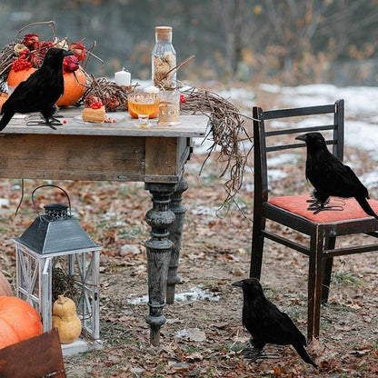 3/4/6Pcs Simulation Black Crow Animal Model Artificial Crow Black Bird Raven Home Decoration Party Prop Garden Decor 20x9x6cm