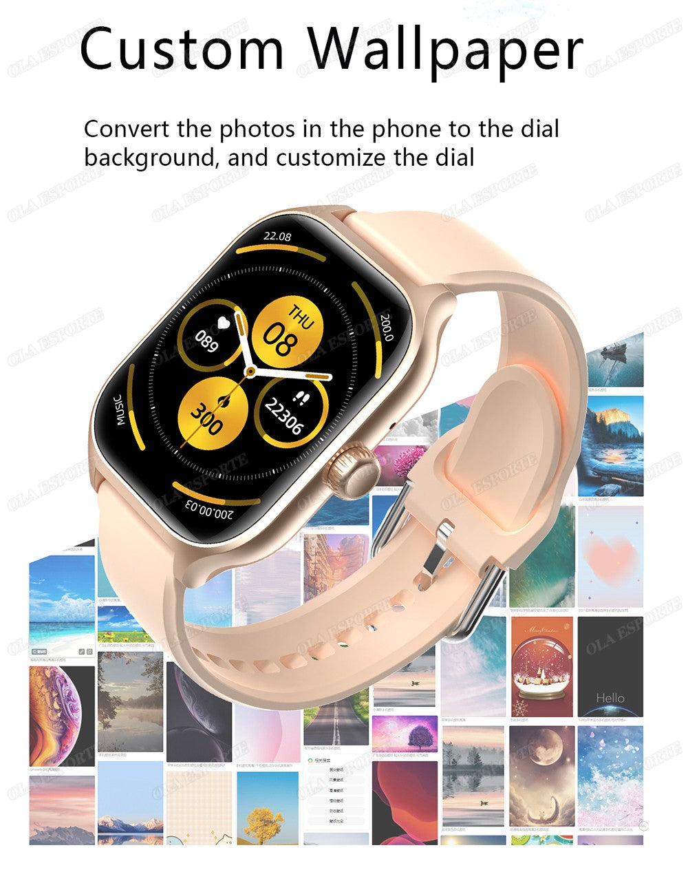 Smart Watch For Android IOS Watches 2.01inch HD Display Bluetooth Call Message Alert Music Sports Mode Smartwatch Men Women Gift