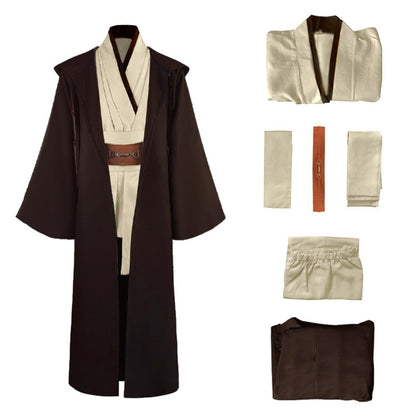 Halloween Jedi Cosplay Costume, Obi Wan Style Cosplay Robe, Retro Sci-Fi Stage Performance Costume