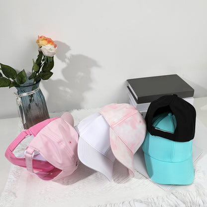 Fashion Kids Baseball Cap For Girls Boys Sun Hat Hollow Back Ponytail Caps Children Snapback Hip Hop Hats Adjustable Bones Caps