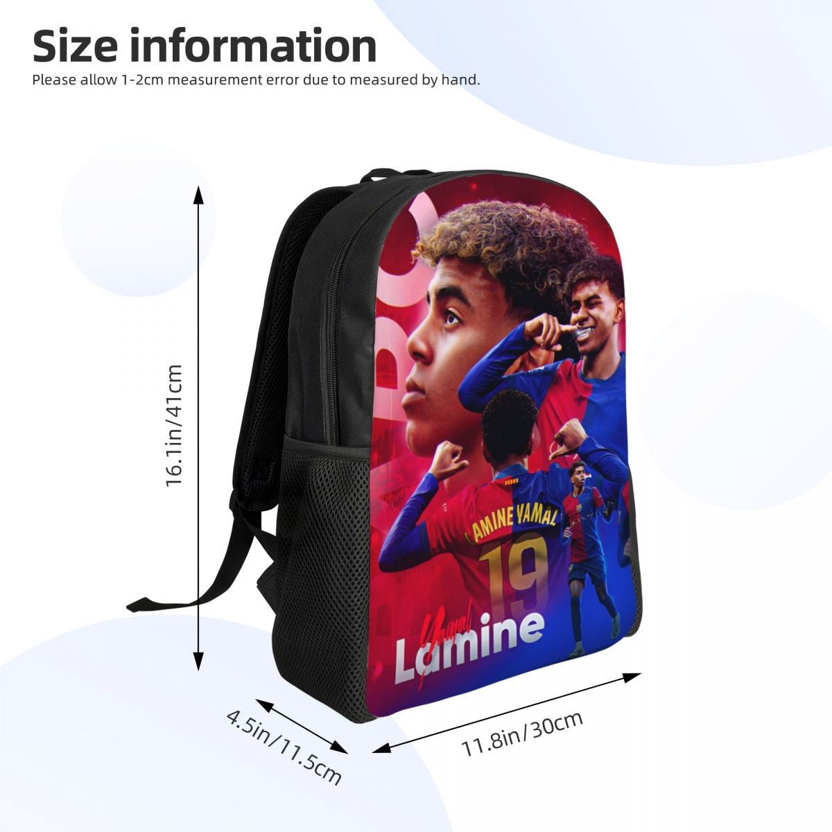Lamine Y-Yamal Mochila Infantil para Meninos Meninas, Mochilas Esportivas de Futebol, Mochila Escolar Kawaii para Creche