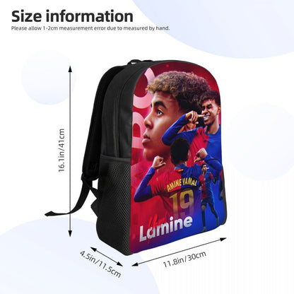Lamine Y-Yamal Mochila Infantil para Meninos Meninas, Mochilas Esportivas de Futebol, Mochila Escolar Kawaii para Creche
