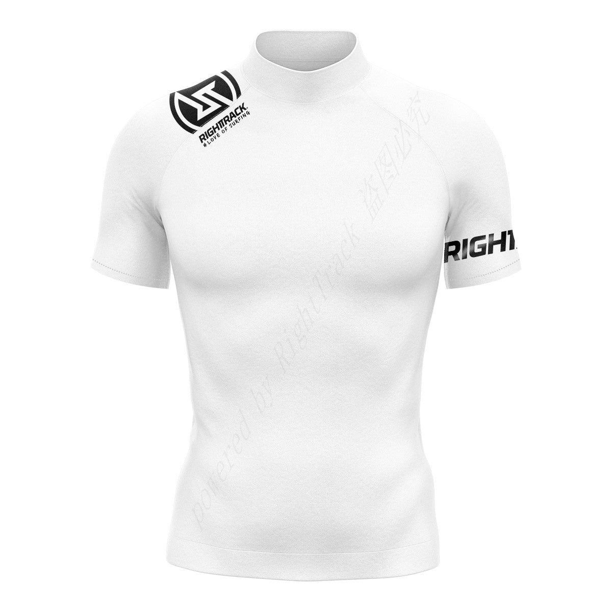 Men's Short Sleeve Surf Tee Arch Wave RIGHTTRACK Performance Tight-fitting Swimwear UPF 50+ Rashguard Vacation Beachwear