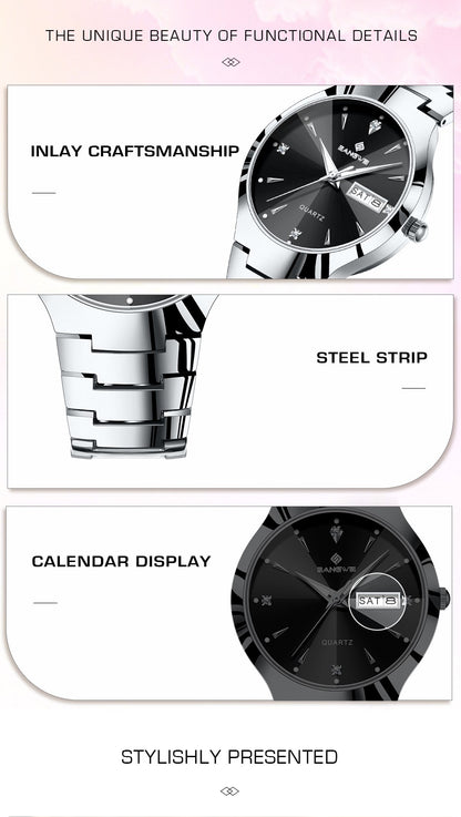 BANGWEI 2026 NEW Women's Watch Fashion Waterproof Luminous Elegant Weekly Calendar Exquisite women's quartz wrist watch reloj